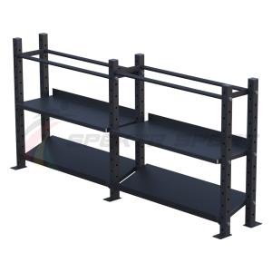 Купить Модульный стеллаж для гантелей, гирь и медболов 2580х430х1200 (2 секции) в Калачинске 