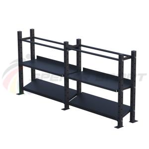 Купить Модульный стеллаж для гантелей, гирь и медболов 3780х430х1200 (2 секции) в Калачинске 